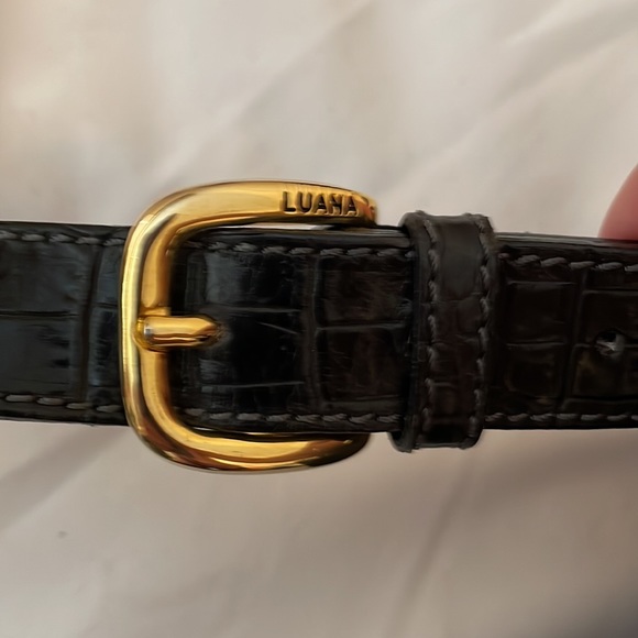 Luana Italy  black womens bag with long adjustable strap. Excellent condition. - Picture 4 of 12